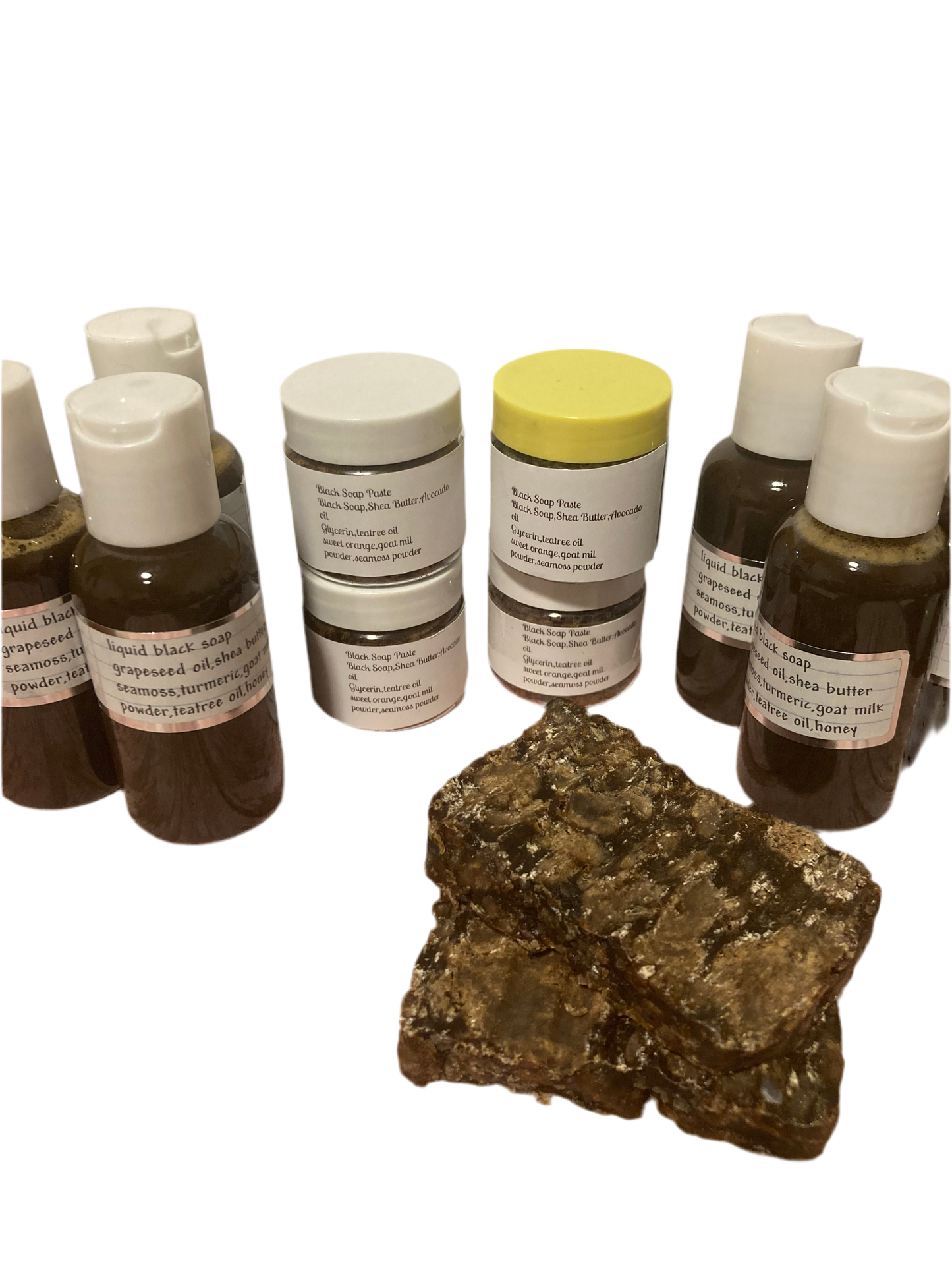 Raw Black soap paste and liquid