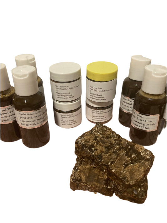 Raw Black soap paste and liquid